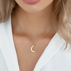 <span class=keywords><strong>Collana</strong></span> <span class=keywords><strong>Luna</strong></span> di Inspire Jewelry, <span class=keywords><strong>Collana</strong></span> Personalizzabile con Lettera e <span class=keywords><strong>Luna</strong></span>, Gioiello Popolare in Acciaio Inossidabile, Regalo per Donne - Product Image 2