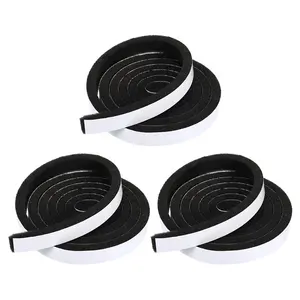 1/4 Black EVA Foam Tape Single Sided Self Adhesive Sponge Door Strip Seal