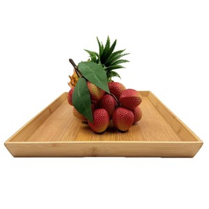 Bandeja de almacenamiento de bambú rectangular reutilizable para refrigerios, bolsas de café, uso doméstico, sala de estar, comedor - Product Image 2