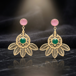 Pendientes de latón hechos a mano con baño de rodio, estilo étnico bohemio, unisex - Product Image 2