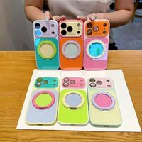 <strong>Best</strong>-<strong>selling</strong> QY Candy-colored Ins Style Thermoplastic Elastomer Mobile Phone <strong>Case</strong> for <strong>17</strong> 18 Mirror Magnetic Ring Holder