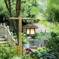 Lanterne en bambou écologique japonaise, à suspendre, pour intérieur/extérieur, maison de thé chinoise, couloir, art paysager, lampes de restaurant, jardin