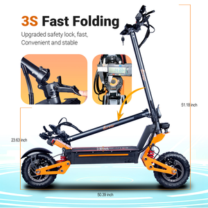 X5 Trottinette électrique tout-terrain de haute qualité avec cadre en alliage d'aluminium 6063, deux moteurs 52V 5000W, pneus de 11 pouces - Product Image 3