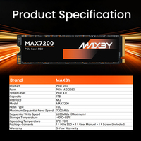 قرص صلب داخلي NVMe SSD متوافق مع PS5، PCIe 4.0، سعة 1 تيرابايت و256 جيجابايت، سرعة 7200 ميجابايت/ثانية، M.2 2280 للألعاب
