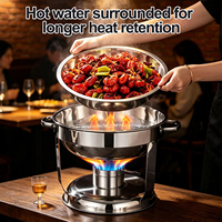 Réchaud de buffet élégant doré de 4,5 L en acier inoxydable avec couvercle en verre, chauffe-plat de style royal pour banquets, mariages et réceptions