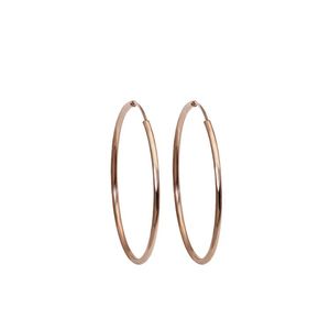Xinfly 18K Rose Gold Polished Plain Round <b>Hoop</b> Earrings AU750 Fine Jewelry - Product Image 5