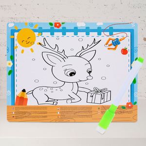 Jeu de pêche Montessori multifonctionnel, animaux marins, blocs à lacer, tableau de dessin et de peinture, jouet pour enfants - Product Image 5