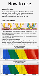 เครื่องวัดไขมันในร่างกายแบบพกพา เทปวัดมวลกาย เครื่องวัดมวลกล้ามเนื้อ - Product Image 4