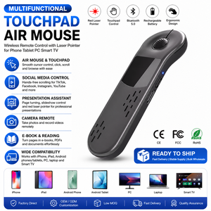 รีโมทเมาส์ไร้สายพร้อมทัชแพดและเลเซอร์พอยเตอร์สำหรับ <span class=keywords><strong>iPhone</strong></span> iPad Android Windows Smart TV สำหรับการนำเสนอ - Product Image 1