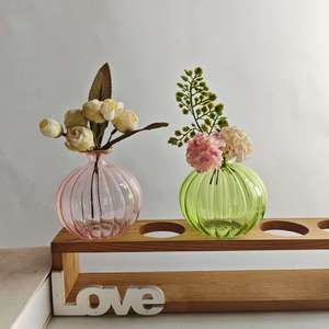<span class=keywords><strong>Vaso</strong></span> <span class=keywords><strong>in</strong></span> Vetro Soffiato a Mano con Nervature, <span class=keywords><strong>Vaso</strong></span> Rotondo Colorato per Decorazioni Domestiche, Centrotavola per Matrimoni, <span class=keywords><strong>Vaso</strong></span> per <span class=keywords><strong>Fiori</strong></span> Idroponici - Product Image 5
