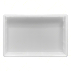 Contenitore Impilabile in Polietilene Bianco per Alimenti 60x40x13h cm Capacità 26 Litri Fondo Chiuso Pareti Attrezzatura da Forno - Product Image 3