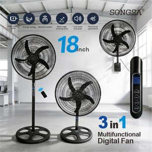 Ventilateur industriel robuste <span class=keywords><strong>3</strong></span> en 1 de 18 pouces avec télécommande, oscillant, économe en énergie, pour atelier et usine, ventilateur sur pied électrique - Product Image 1