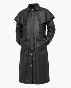 Eco Friendly <b>Men</b> <b>Long</b> <b>Coat</b> Windproof Lightweight Overcoat Button Front Outerwear - Product Image 1