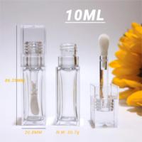 Tubes à gloss à lèvres vides transparents de 6,5 ml et 10 ml avec un grand pinceau, logo personnalisé, tubes à blush cosmétiques et emballage