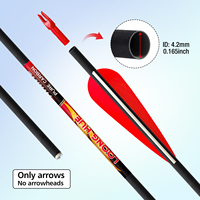 Flèches en fibre de carbone pure de haute qualité de 3,2 mm à 6,2 mm avec pointes en acier pour arcs composés et arcs classiques en plastique de 31 pouces – Vente en gros usine