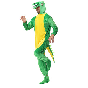 Costume de dinosaure unisexe pour adultes, tenue de jeu de rôle Tyrannosaurus Rex vert jaune, à porter en toutes saisons - Product Image 2