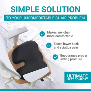 <span class=keywords><strong>Coussin</strong></span> Confortable pour Soulager la Douleur du Coccyx, Antidérapant, Ergonomique, en Mousse à Mémoire de Forme, pour Chaise de Bureau et Fauteuil Roulant - Product Image 3