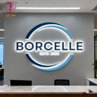 Enseignes LED rétroéclairées 3D en acier inoxydable personnalisées, certifiées CE ROHS, garantie 3 ans, installation facile, pour magasins, entreprises