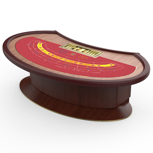 カスタムメイドのアンティーク木製高級プロ仕様オーバル型豪華カジノゲーム用バカラポーカーカードテーブル販売中 - Product Image 4