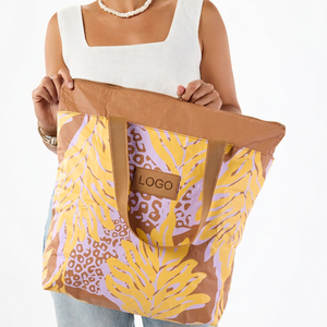 Bolsos Tote Grandes para Mujer, Diseño Tropical de Palmeras y Leopardo, Logotipo Personalizado, Impermeables, para Viajes de Verano y Playa, Gran Venta - Product Image 5