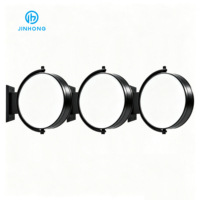 Panneau publicitaire suspendu pour l'extérieur, double face, publicité 3D, cercle en acrylique LED, cadre en aluminium, fabricant de boîtes lumineuses pour photos et logos