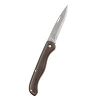 Couteau pliant EDC en acier Damas haute dureté Meiji, couteau de poche avec manche en bois, pour le camping, qualité DIY, personnalisable OEM