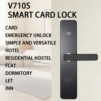 Cerradura de Puerta Inteligente con Tarjeta RFID, Protección de Encriptación, Desbloqueo por Presión, Manija Silenciosa, con Sistema de Gestión Hotelera