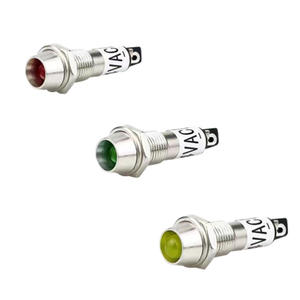 XD8-1 Miniature 8mm Indicateur de signal d'alimentation en métal LED Source lumineuse Rouge Vert & Jaune Indicateurs 12V 24V 220V Découpe pour taille 8mm - Product Image 2