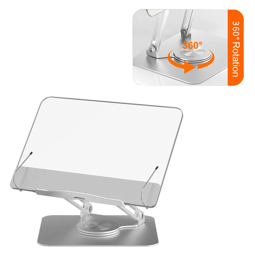 Aluminium 360 Hight And Angle Adjustable Rotation For Desk With Rotating Base, Laptop Stand