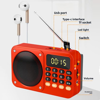 Radio FM Lecteur MP3 Musique Actualités Haut-parleur Bluetooth Lumière LED Carte USB TF Prise jack 3,5 mm Radio portable multifonction pour personnes âgées Cadeau