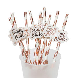 Paper <b>Straws</b> <b>Bride</b> Flags <b>Straws</b> Wedding Custom Package Printed Disposable Straight Paper Drinking <b>Straws</b> - Product Image 1