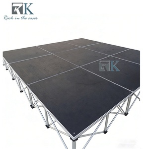 Non-slip <b>Platform</b> <b>Stage</b> with Aluminum Riser Mobile with Trolley <b>Stage</b> - Product Image 1