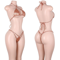 Vêtements de danse exotiques : Ensembles de performance avec soutien-gorge à lacets, string bikini, transparents, brillants, holographiques, pour soirées et clubs - Soldes de liquidation