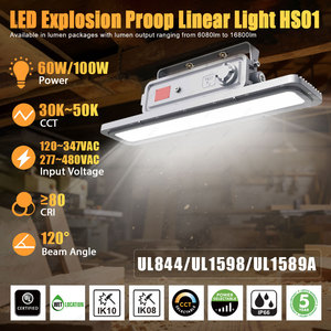 ไฟอลูมิเนียม Ip66กันน้ำแบบเส้นตรงสูง60W 100W ไฟ LED กันระเบิด - Product Image 2