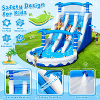 Toboggan aquatique gonflable commercial FBsport, toboggan aquatique gonflable pour adultes, équipement de jeu aquatique intérieur pour les petits enfants