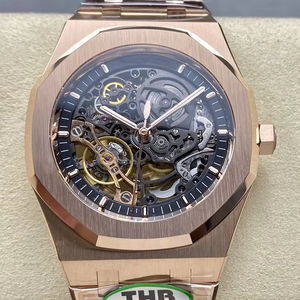 Reloj Mecánico de Lujo para Buceo, Resistente al Agua, de la Mejor Calidad, 41 mm, Fábrica THB, Movimiento 3132, 15407, Audemars, Esqueleto, Oro Rosa - Product Image 1