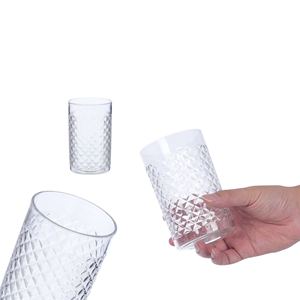 Gobelet en plastique transparent moderne HALO, gobelet texturé réutilisable pour la maison, la cuisine, le restaurant, l'hôtel, la salle à manger - Product Image 6