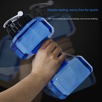 Botol Minum Dumbbell Kreatif Grosir, Botol Air Bentuk Dumbbell Plastik Isi Ulang Custom, Kapasitas Besar untuk Olahraga Luar Ruangan