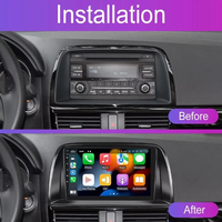 Reproductor de DVD para Auto con Pantalla IPS Android de 9 Pulgadas, Navegación GPS, Bluetooth, Android Auto Inalámbrico y Carplay para MAZDA CX-5 2013-2016