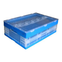 Caisse en plastique pliable avec poignées pour le stockage, prix de gros fournisseur