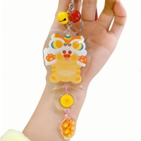 Kpop personnalisé figurine d'anime arc-en-ciel porte-clés en acrylique breloques époxy translucides colorées porte-clés non clair avec bord dégradé