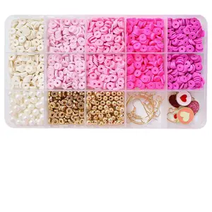 2024 Wholesale world fashion style 1500 Pcs polymer clay beads letter beads pearl beads with accessories for jewelry making