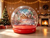 Dôme igloo gonflable transparent blanc géant pour fête, tente de Noël, globe de neige, boule de neige