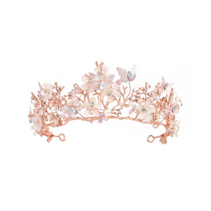 Baroque De Luxe Alliage Strass Papillon <span class=keywords><strong>Fleur</strong></span> Cheveux <span class=keywords><strong>Couronne</strong></span> Pageant Fête De <span class=keywords><strong>Mariage</strong></span> Chapeaux Diadème <span class=keywords><strong>Couronne</strong></span> pour Les Occasions D'anniversaire - Product Image 5