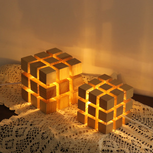 Creative Magic <b>Cube</b> Night <b>Light</b>, USB Plug-in LED Bedside Lamp, Soft Ambient Lighting Ornament for Bedroom Tabletop Decor Gift - Product Image 2