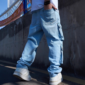 Jeans Cargo da <span class=keywords><strong>uomo</strong></span> Jeans da <span class=keywords><strong>uomo</strong></span> Cargo Jeans <span class=keywords><strong>pantaloni</strong></span> Jeans con tasca laterale - Product Image 3