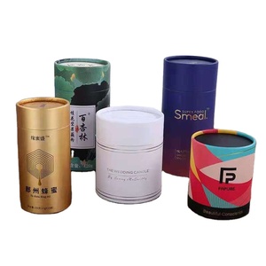 Round box Custom gift packaging Cardboard caja redonda Food Grade Tea Candle Brown Kraft Paper Cylinder Tubes Box round box