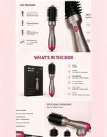 Sèche-cheveux électrique professionnel 1000W, lisseur à air chaud, brosse peigne en nylon sécurisée, usage domestique et hôtelier