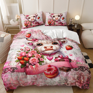 Impression numérique 3D dessin animé motif mignon 3 pièces Polyester tissu Animal <span class=keywords><strong>vache</strong></span> prix <span class=keywords><strong>de</strong></span> gros <span class=keywords><strong>housse</strong></span> <span class=keywords><strong>de</strong></span> <span class=keywords><strong>couette</strong></span> - Product Image 3
