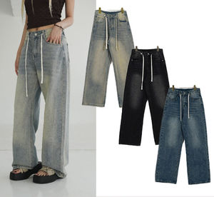 Pantalones de mezclilla personalizados de alta calidad para dropshipping, estilo jogger y pantalón de vestir, unisex, de algodón, con parche bordado, para hombre - Product Image 1